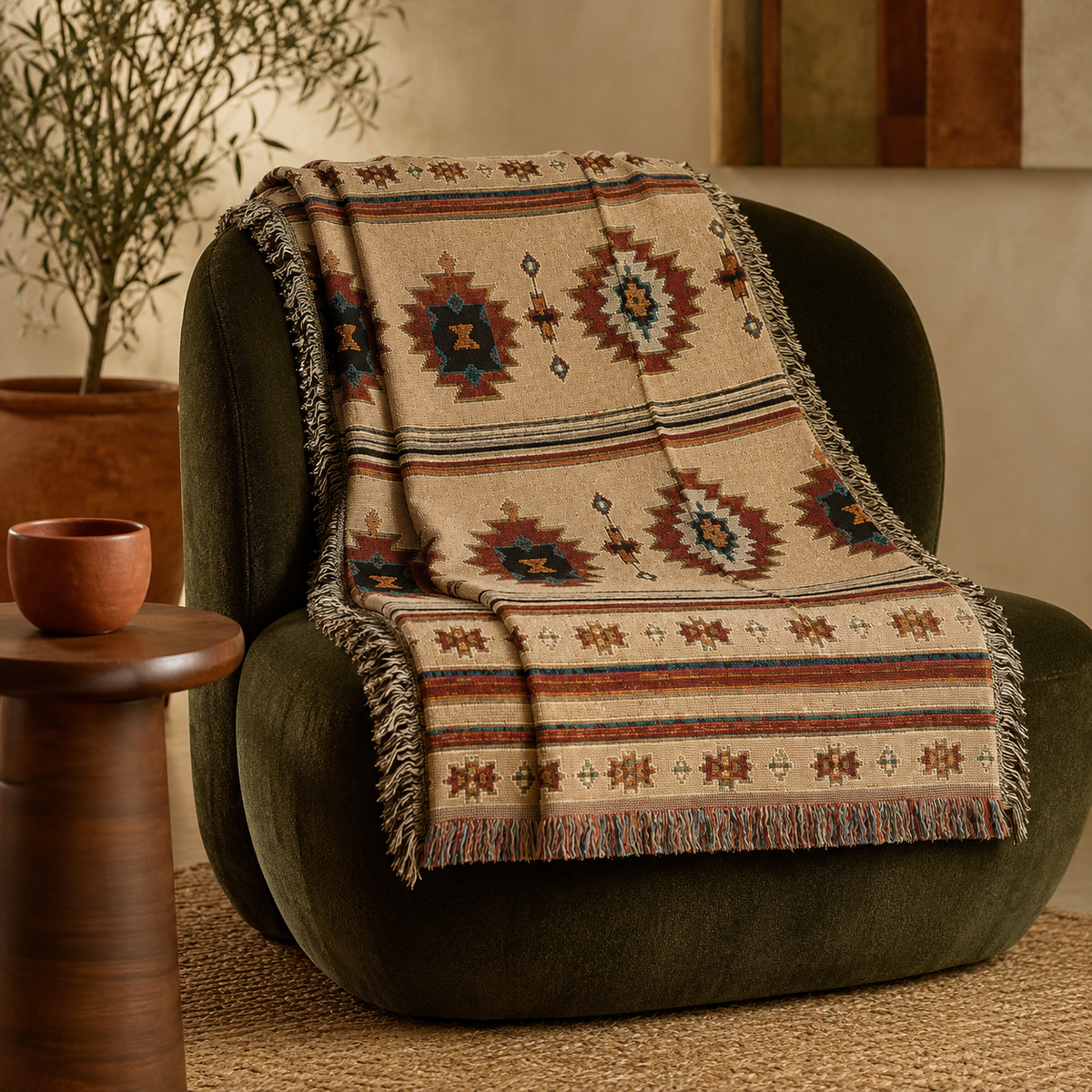 Southwestern Woven Throw Blanket