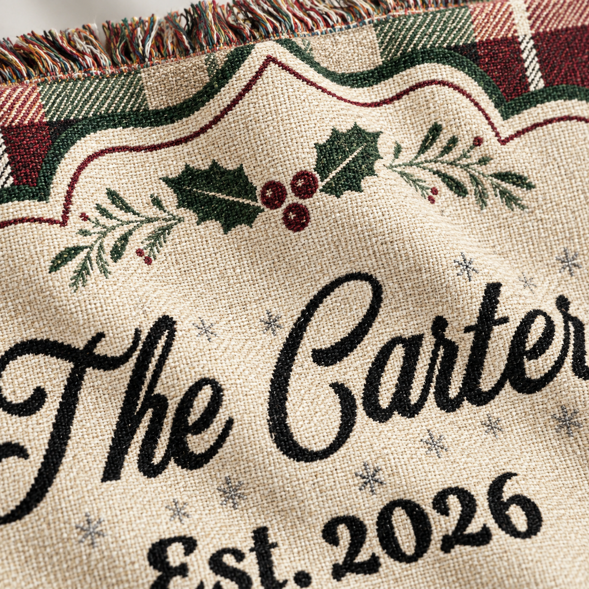 Personalized Christmas Woven Blanket