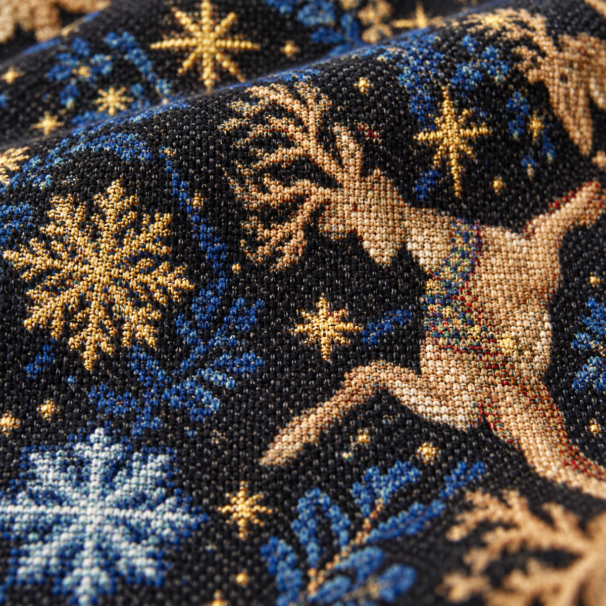 Winter Reindeer Woven Blanket