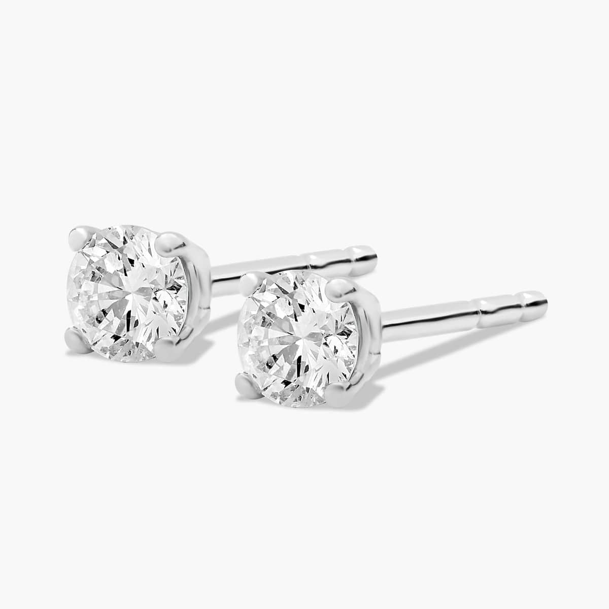 0.25 CTW Round Lab-Grown Diamond Stud Earrings in 14K Gold Over Sterling Silver (F Color, VS Clarity)-4