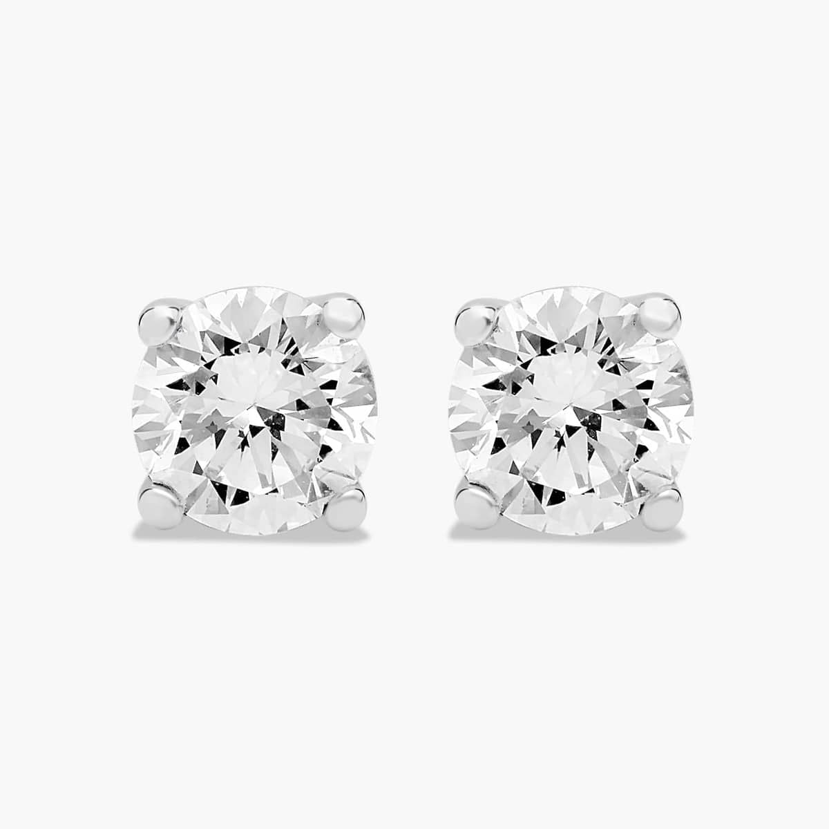 0.25 CTW Round Lab-Grown Diamond Stud Earrings in 14K Gold Over Sterling Silver (F Color, VS Clarity)-3