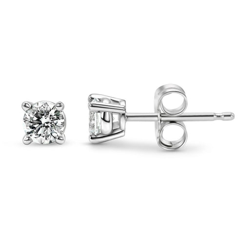0.25 CTW Round Lab-Grown Diamond Stud Earrings in 14K Gold Over Sterling Silver (F Color, VS Clarity)-0