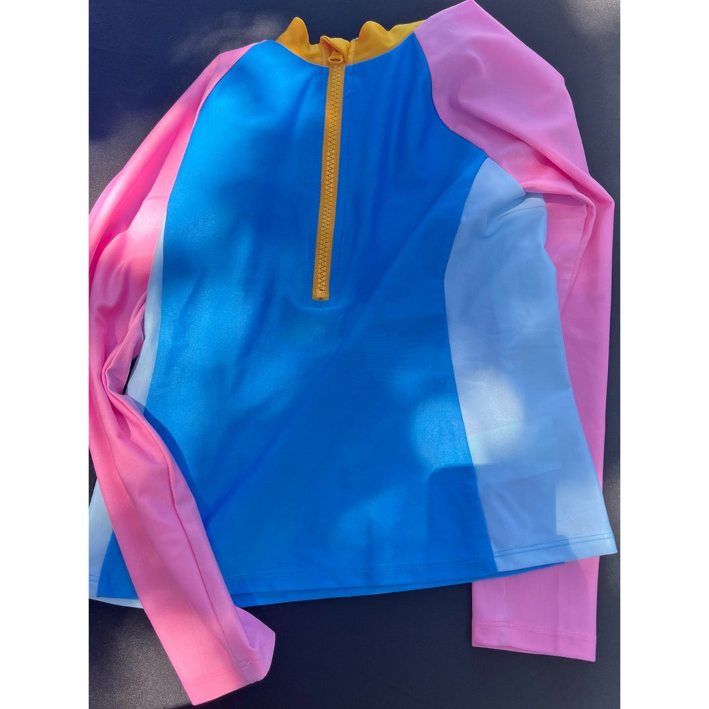 DSG Kids Long Sleeve Rashguard in Blue, Pink, Yellow