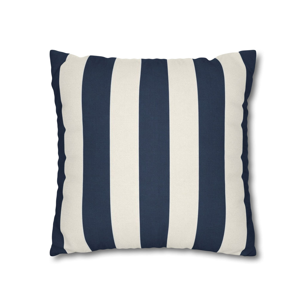 Navy Blue and White Striped Pillowcase