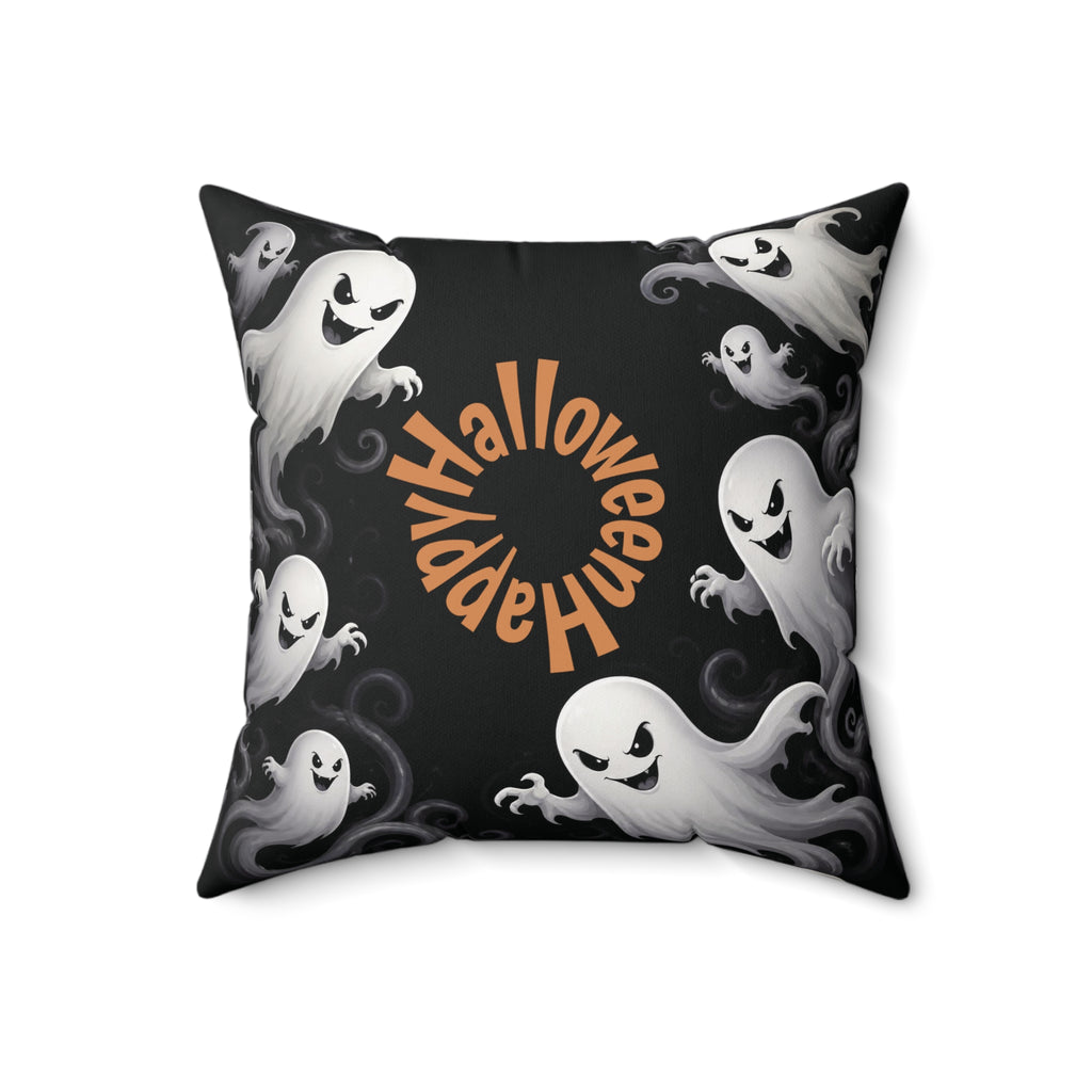 Spooky White Ghosts Decorative Pillow