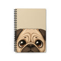Cute Pug Face Spiral Notebook | Ruled Journal