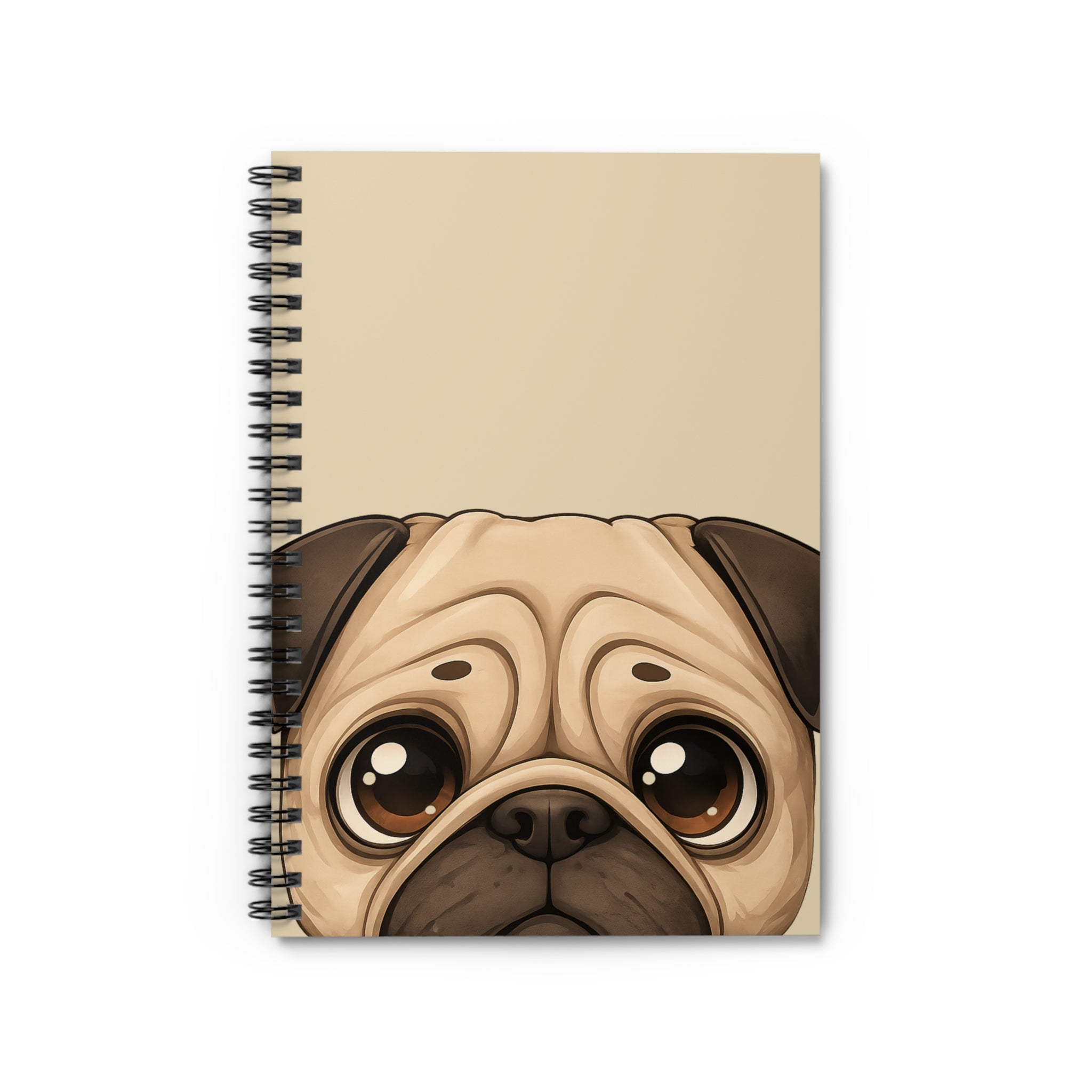 Cute Pug Face Spiral Notebook | Ruled Journal