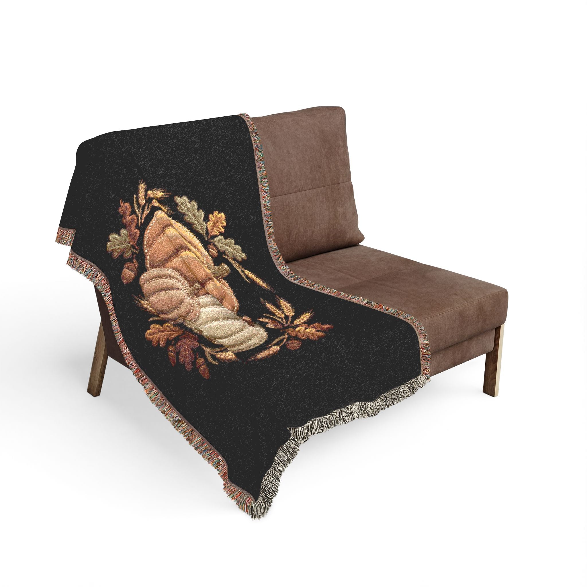 Autumn Pumpkin Woven Blanket | Fall Harvest Throw, Harvest Pumpkins Tapestry