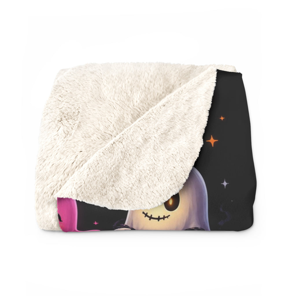 Colorful Ghosts Sherpa Fleece Blanket
