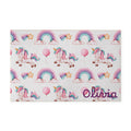 Personalized Pink Rainbow Unicorn Pattern Washable Rug | Personalized Name Option