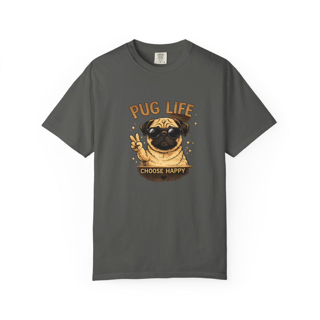 Pug T-Shirt — "Choose Happy" Cute Pug Graphic Tee