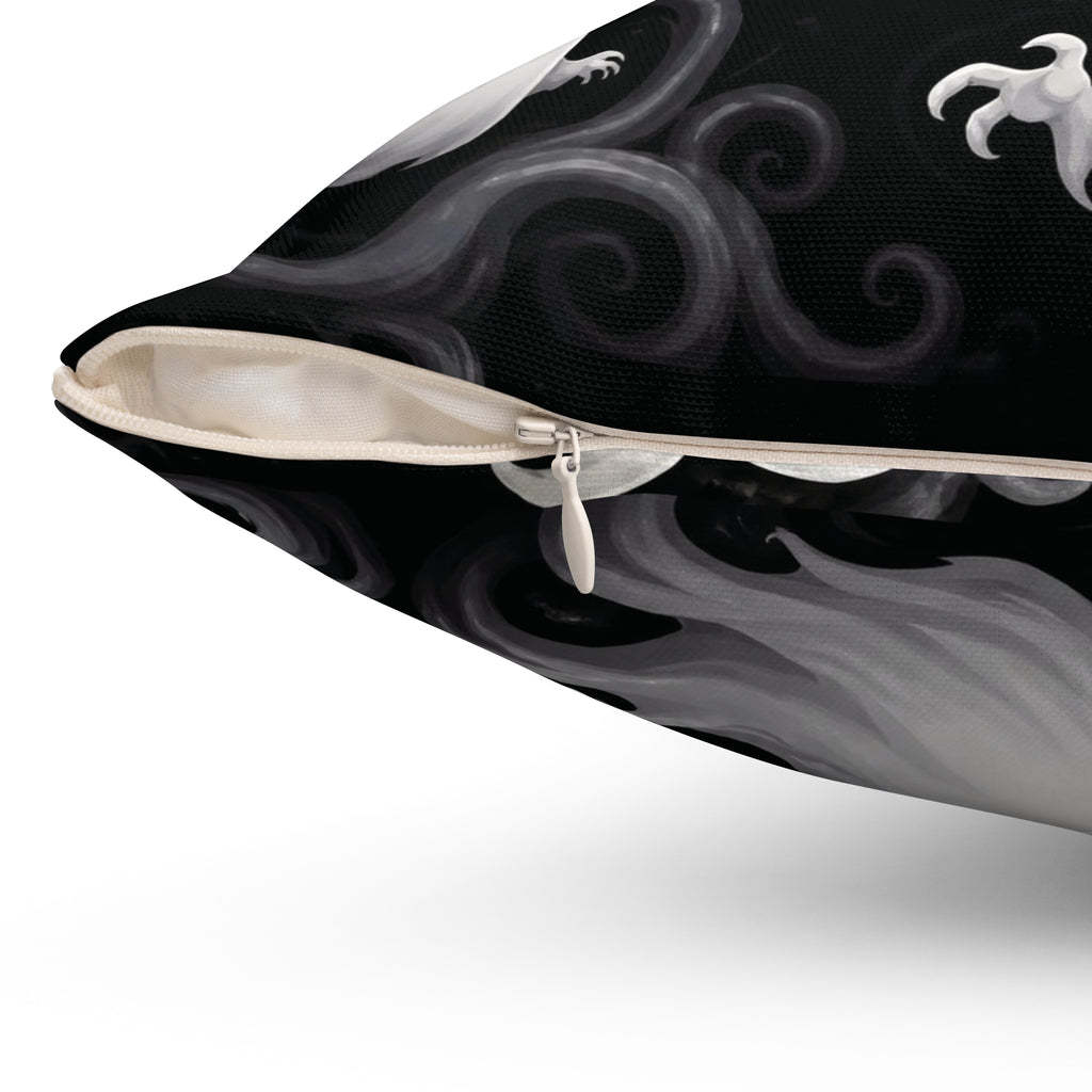 Spooky White Ghosts Decorative Pillow