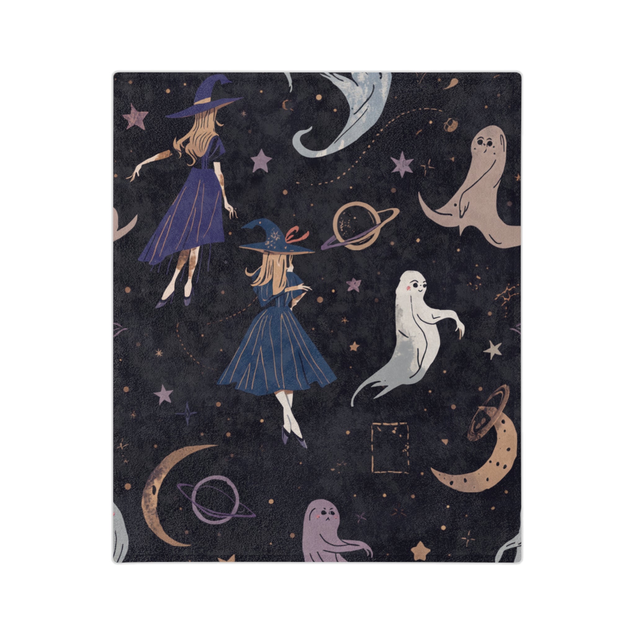 Witch & Ghosts Velveteen Blanket