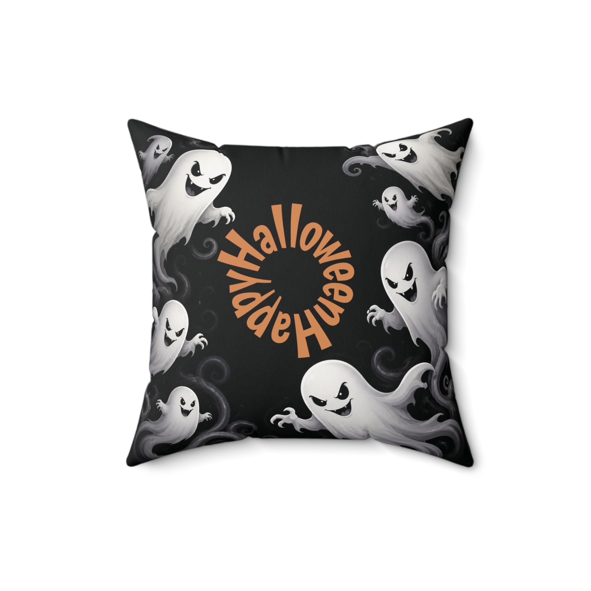 Spooky White Ghosts Decorative Pillow