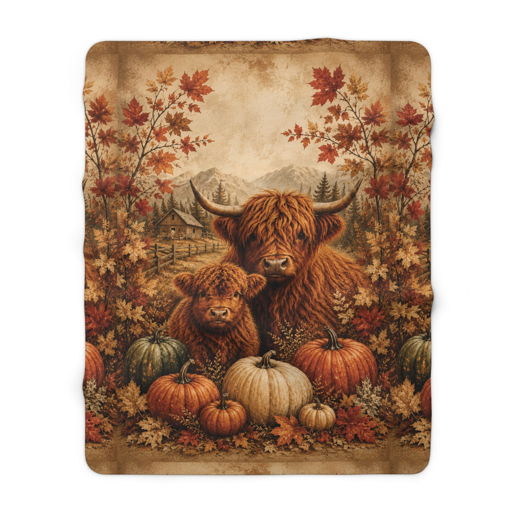Highland Cow Sherpa Throw