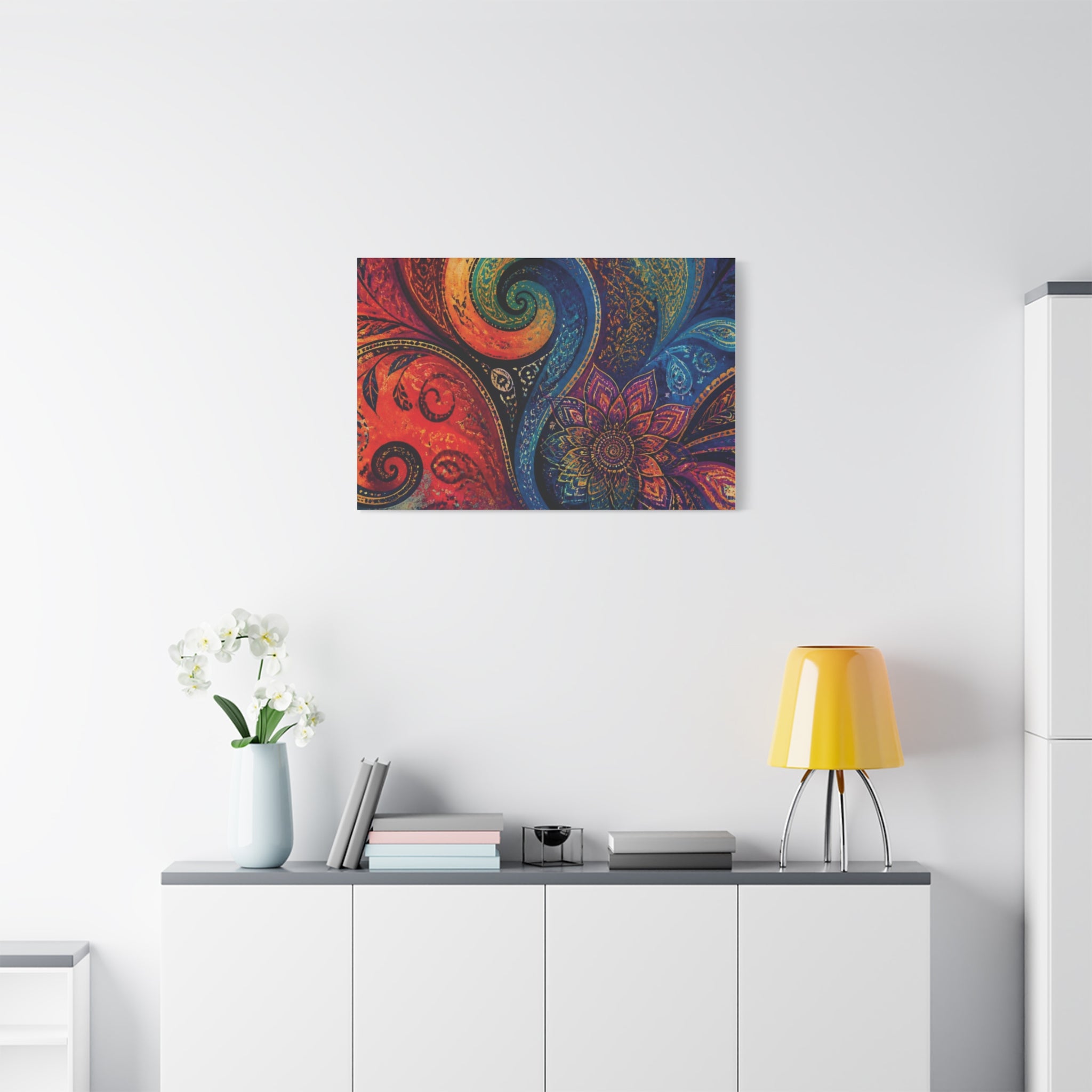 Colorful Paisley Mandala Wall Art Print | Abstract Wall Art