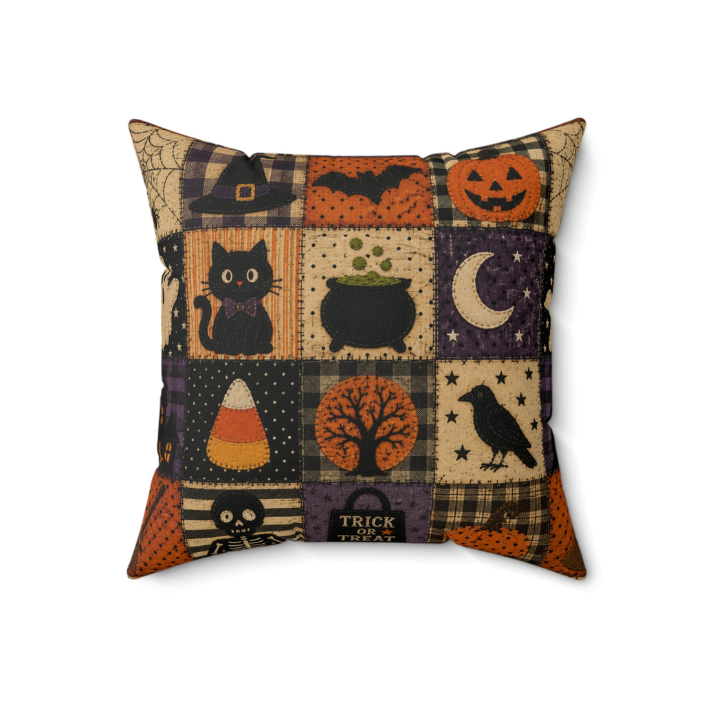 Halloween Patchwork Throw Pillow