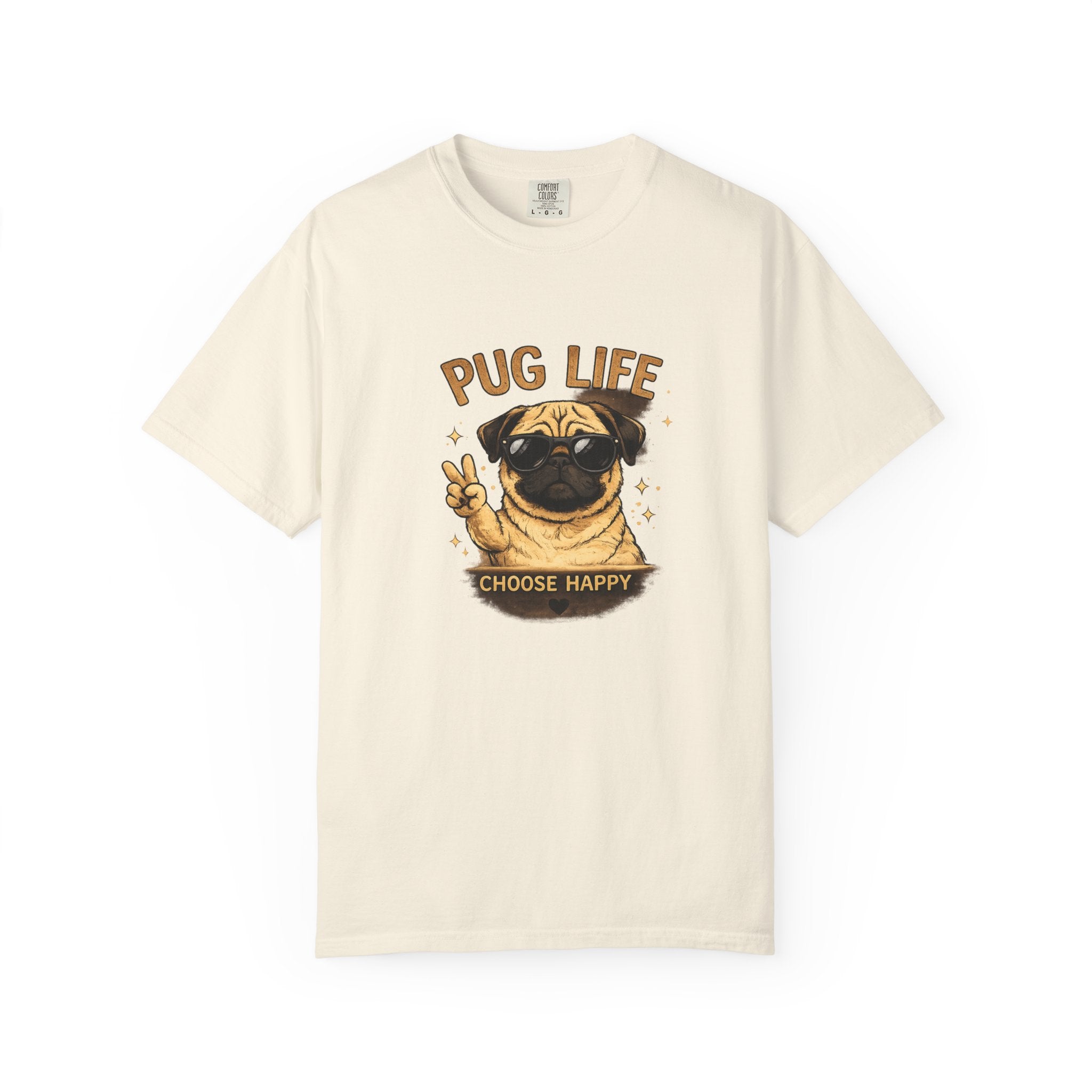 Pug T-Shirt — "Choose Happy" Cute Pug Graphic Tee