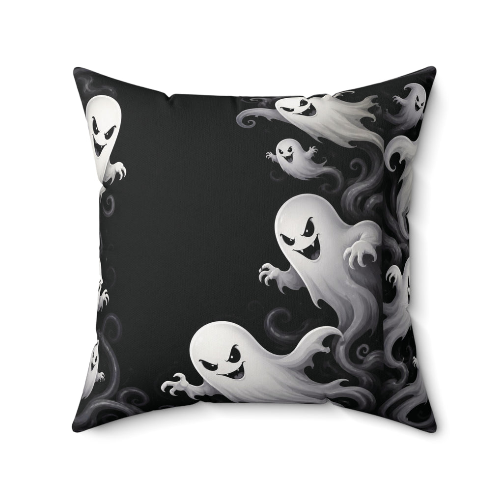 Spooky White Ghosts Decorative Pillow