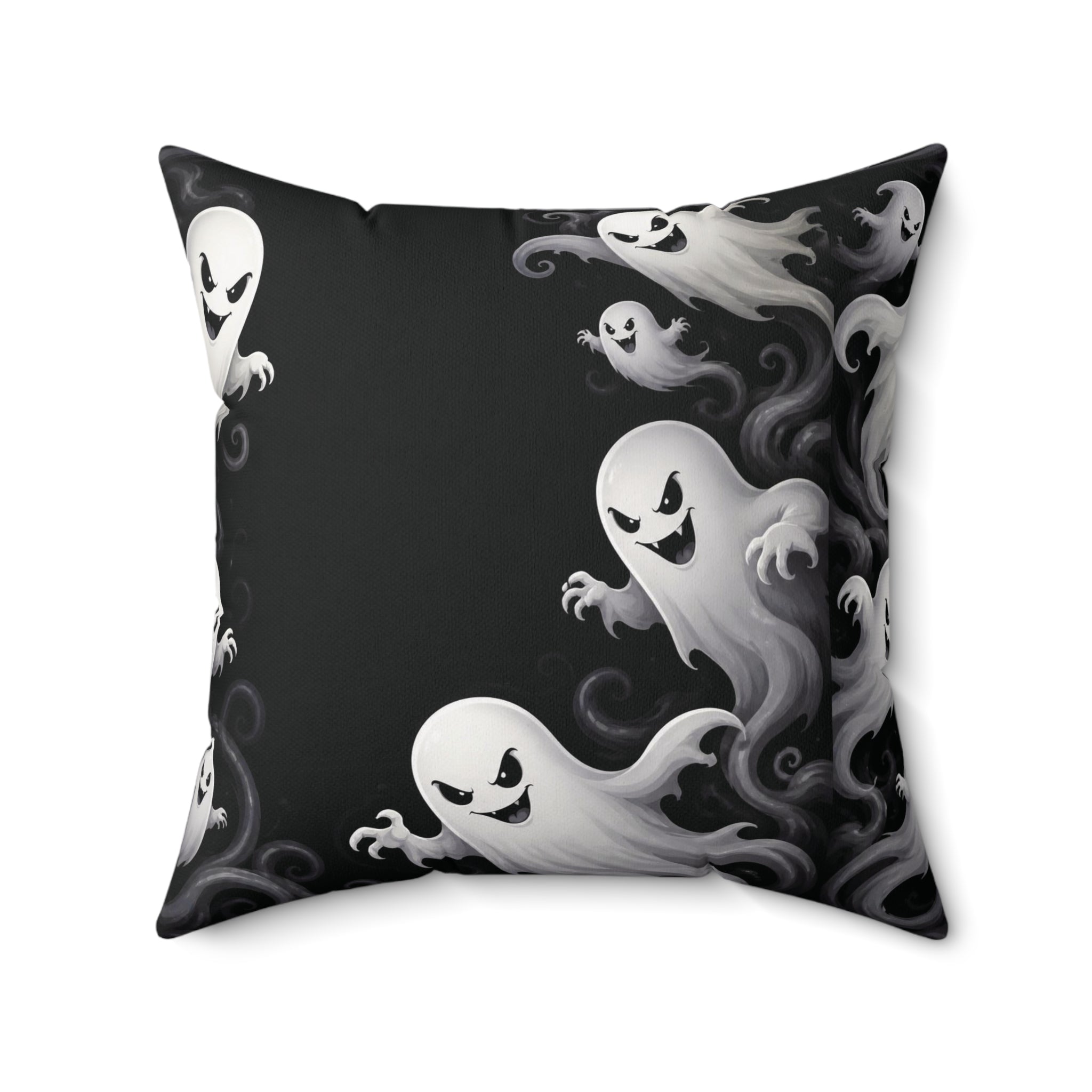 Spooky White Ghosts Decorative Pillow