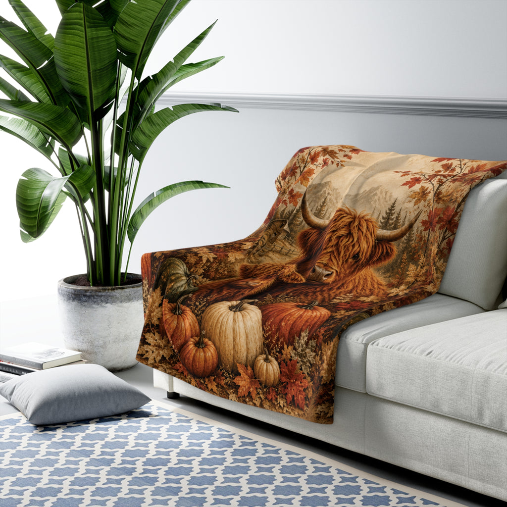 Highland Cow Sherpa Throw