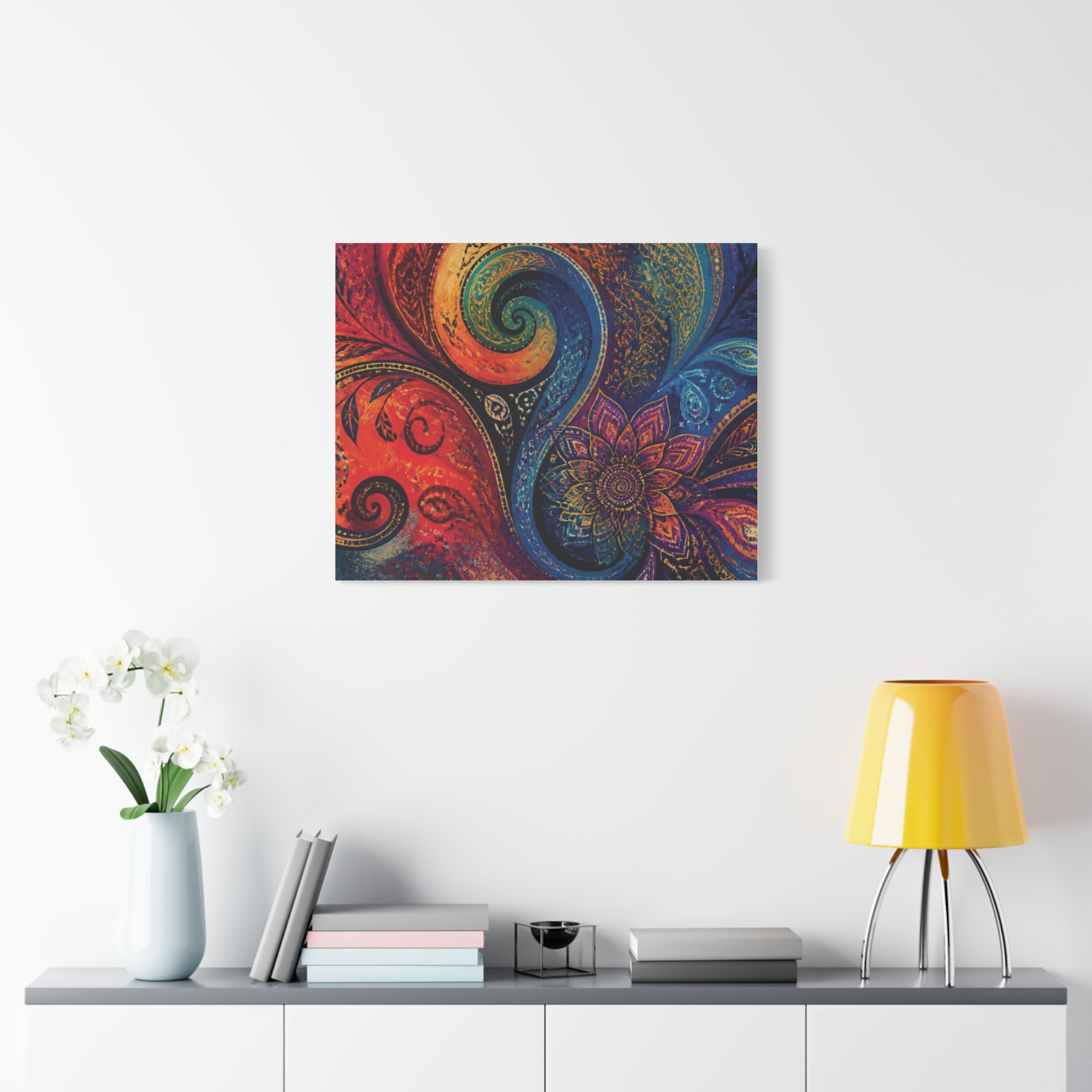 Colorful Paisley Mandala Wall Art Print | Abstract Wall Art