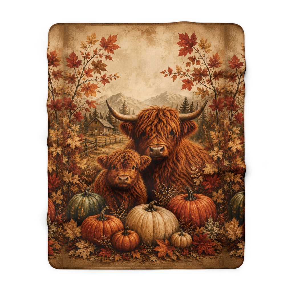 Highland Cow Sherpa Throw