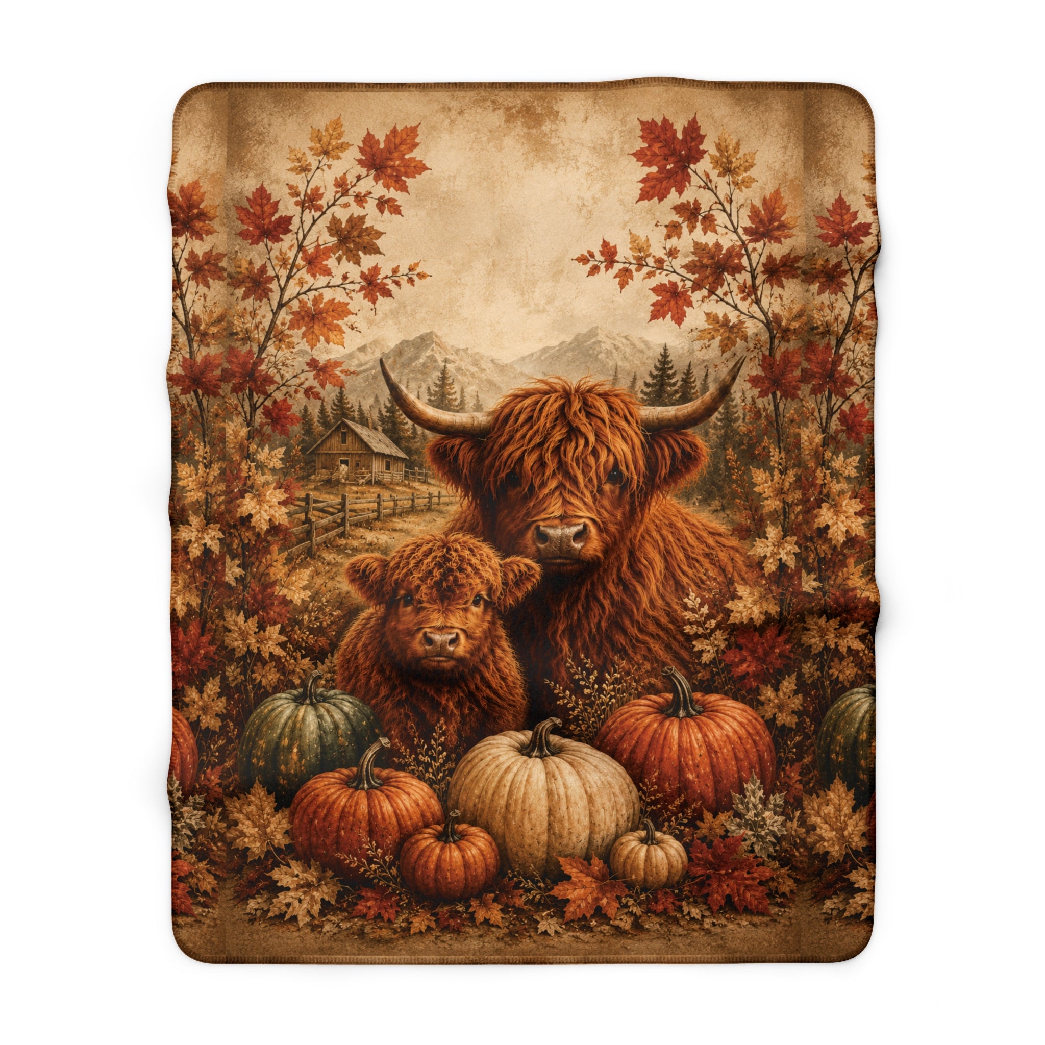 Highland Cow Sherpa Throw