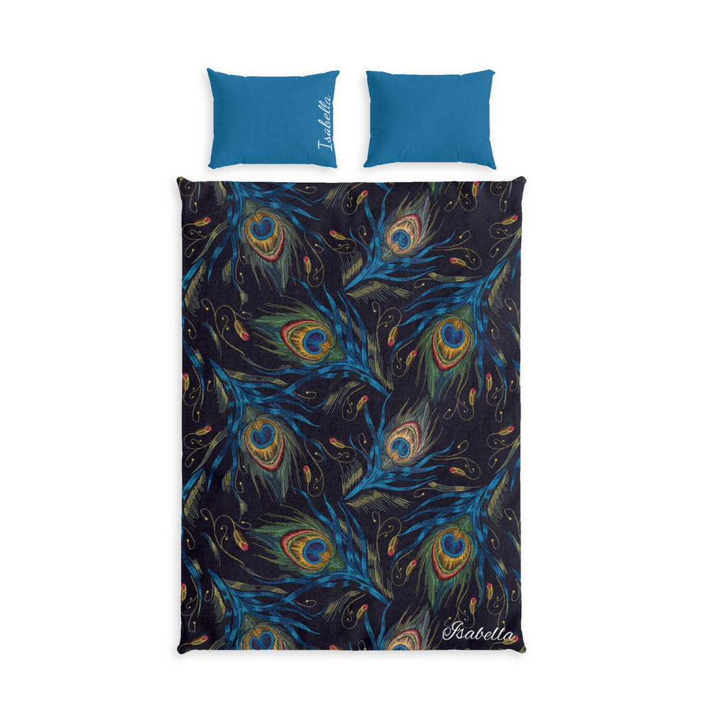 Personalized Bedding | College | Peacock Feather Duvet Cover