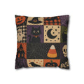 Halloween Spooky Cat, Candy Corn & Pumpkin Pillow Cover