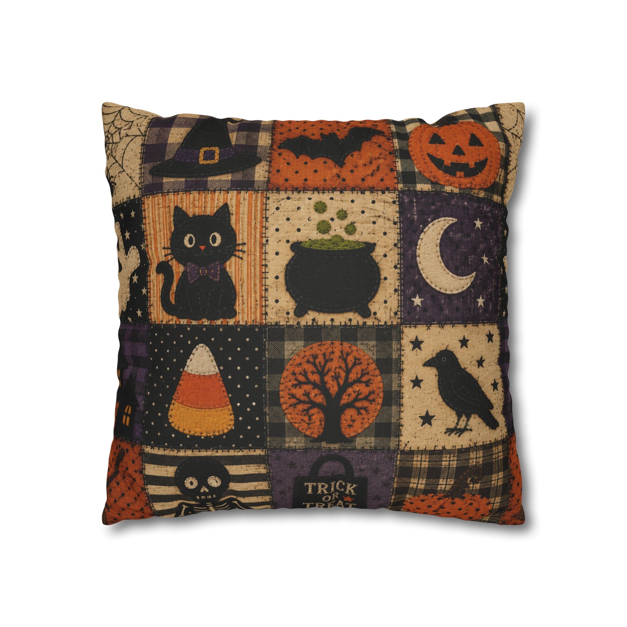 Halloween Patchwork Decorative Pillowcase