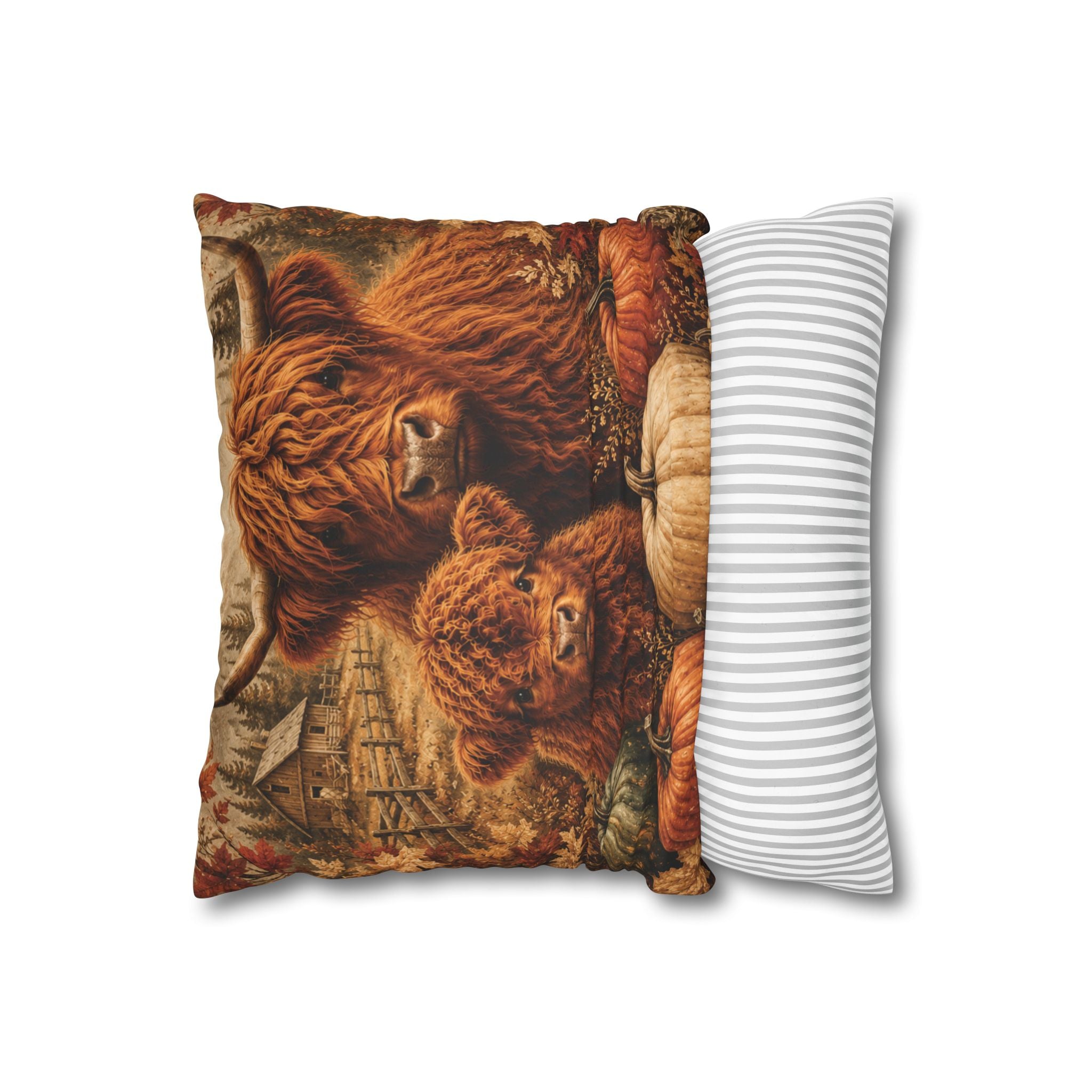 Autumn Highland Cow Pillow