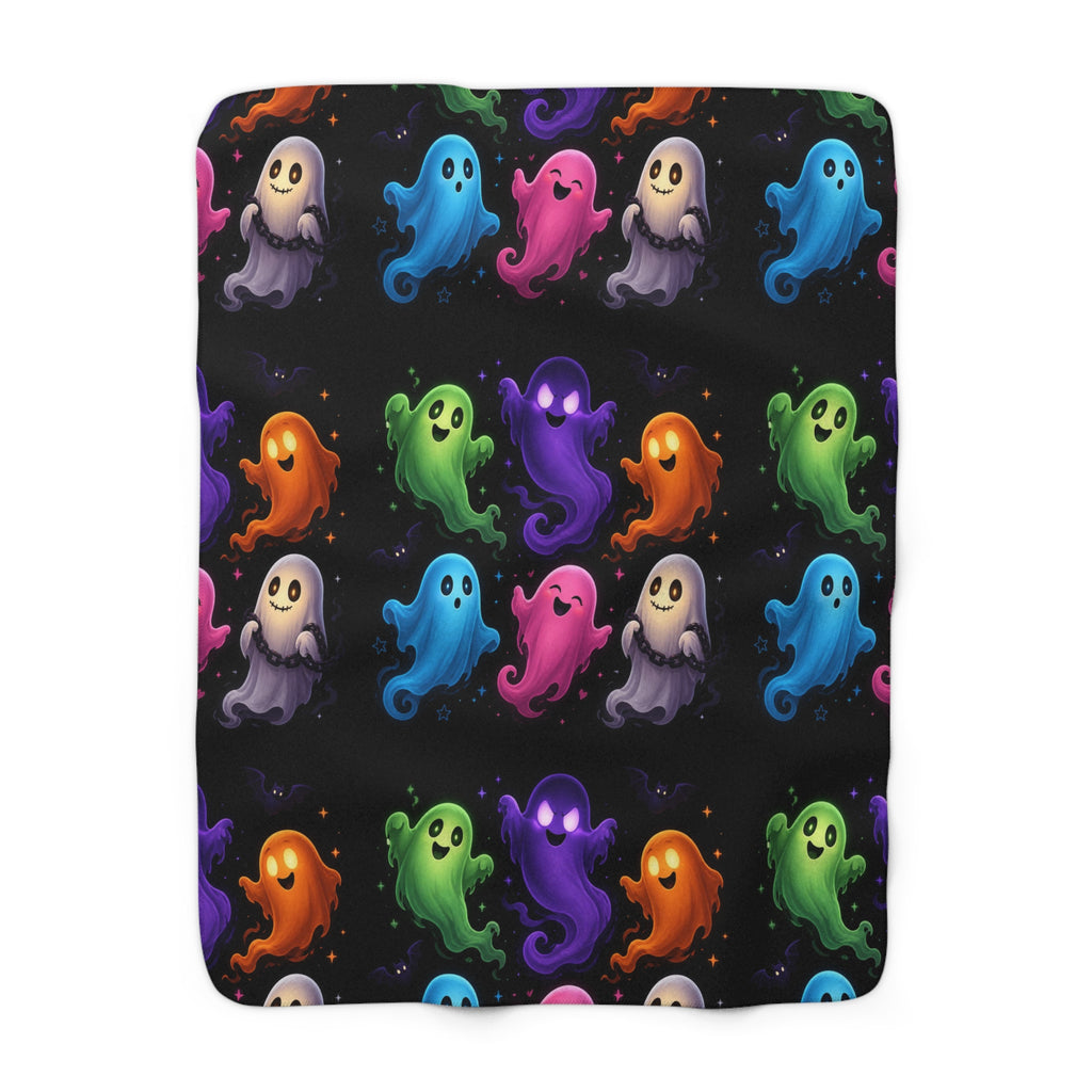 Colorful Ghosts Sherpa Fleece Blanket