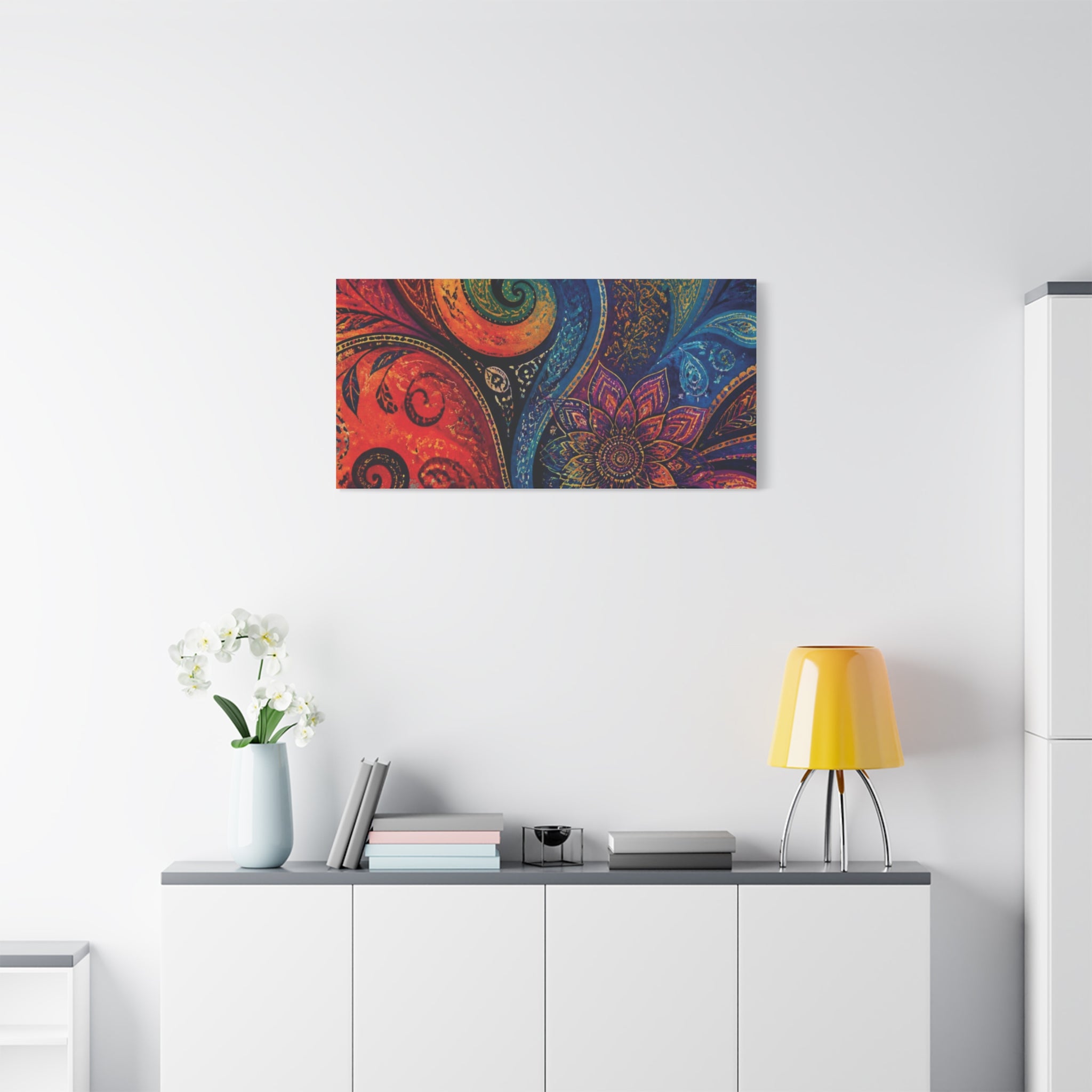 Colorful Paisley Mandala Wall Art Print | Abstract Wall Art