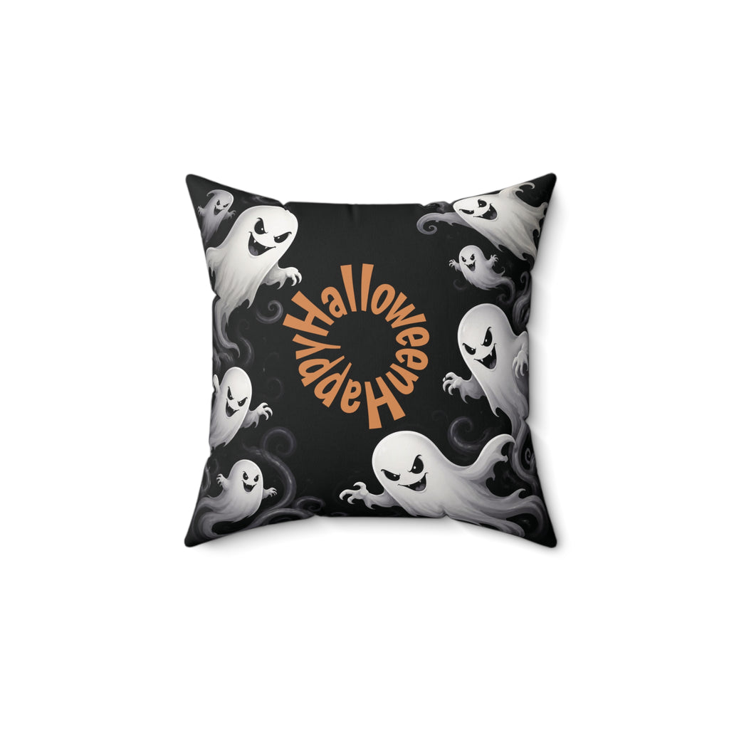 Spooky White Ghosts Decorative Pillow