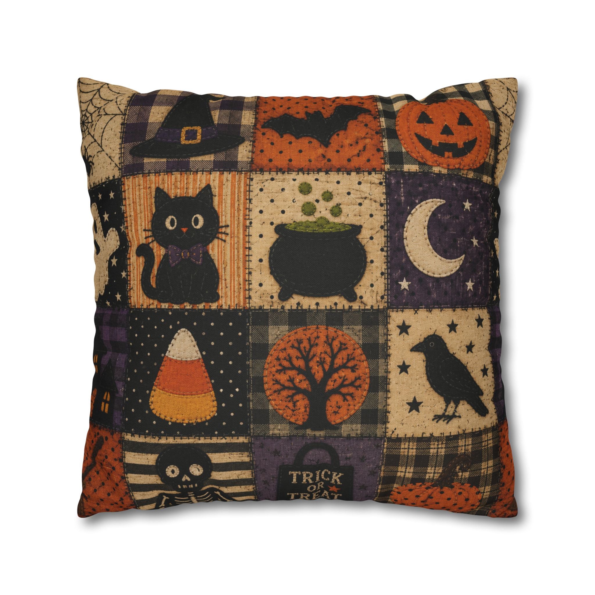 Halloween Patchwork Decorative Pillowcase
