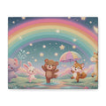 Dancing Forest Animals Rainbow Canvas | Nursery