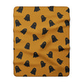 Ghost Pattern Sherpa Blanket | Halloween orange black ghosts