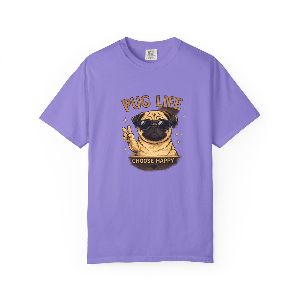 Pug T-Shirt — "Choose Happy" Cute Pug Graphic Tee