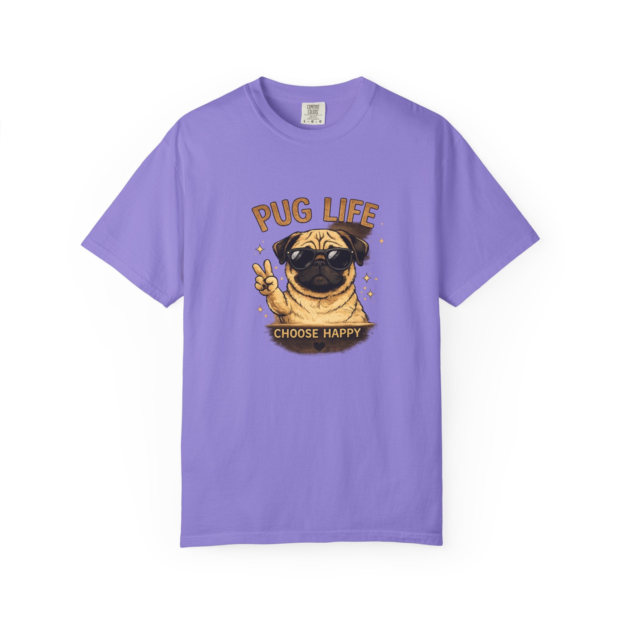 Pug T-Shirt — "Choose Happy" Cute Pug Graphic Tee