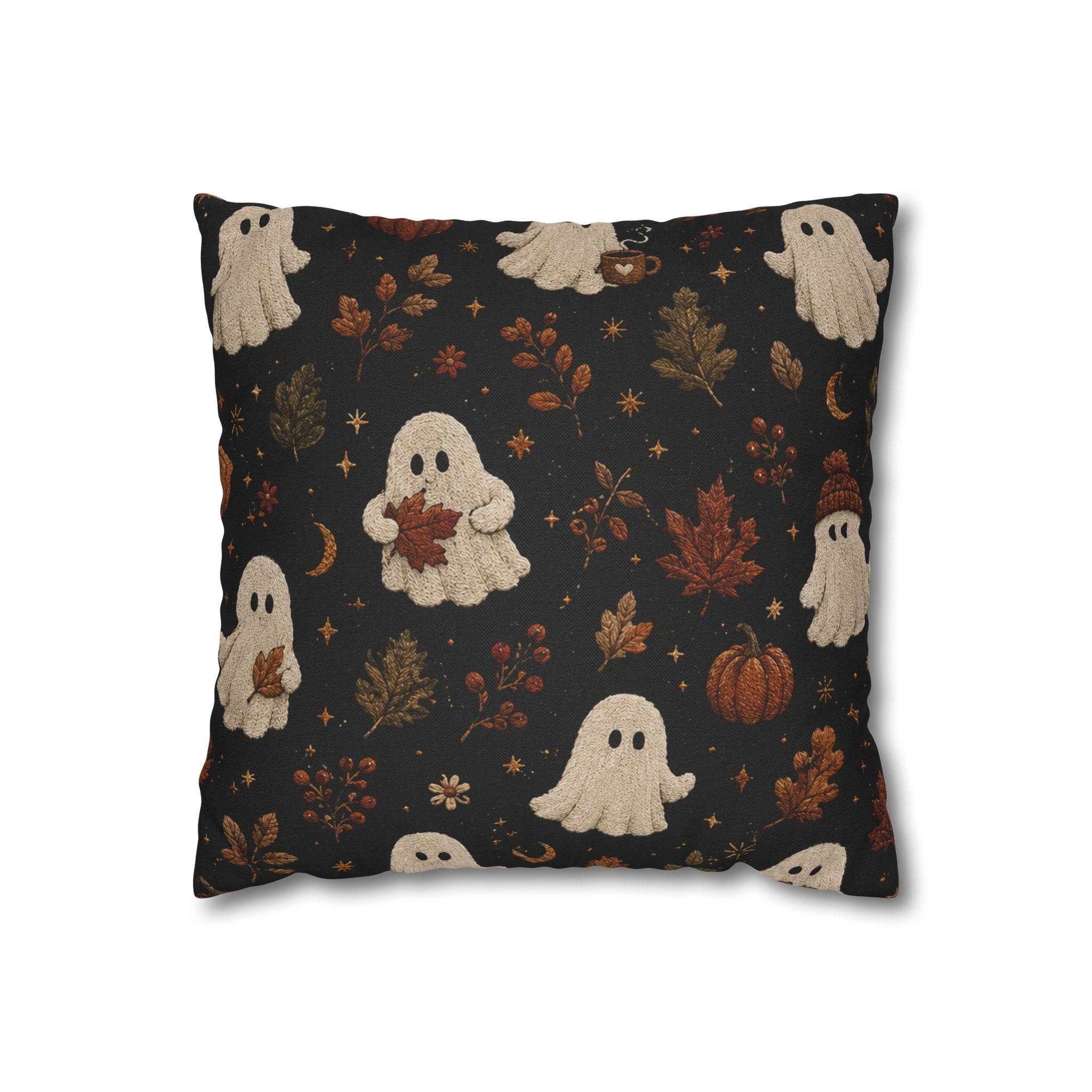 Cute Ghosts and Autumn Leaves Pillowcase