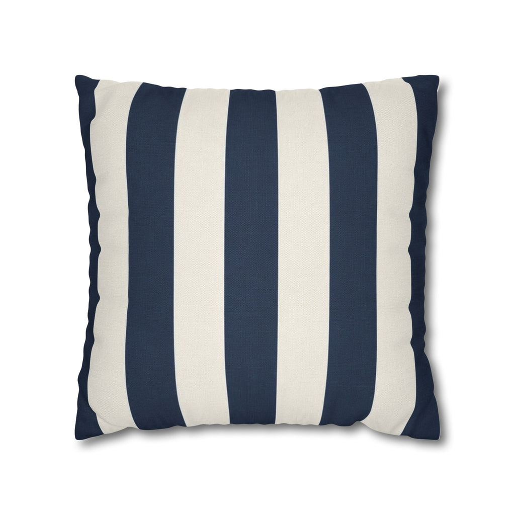 Navy Blue and White Striped Pillowcase