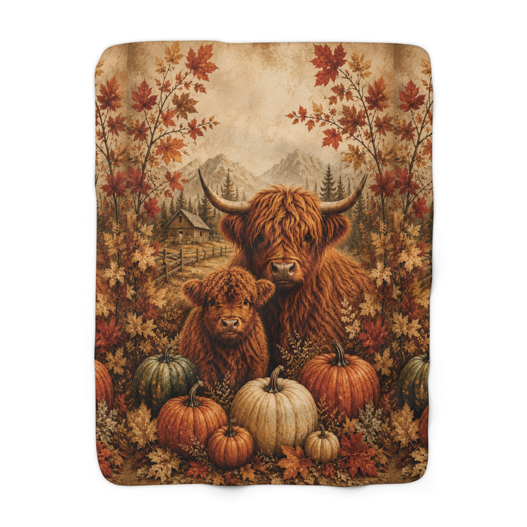 Highland Cow Sherpa Throw