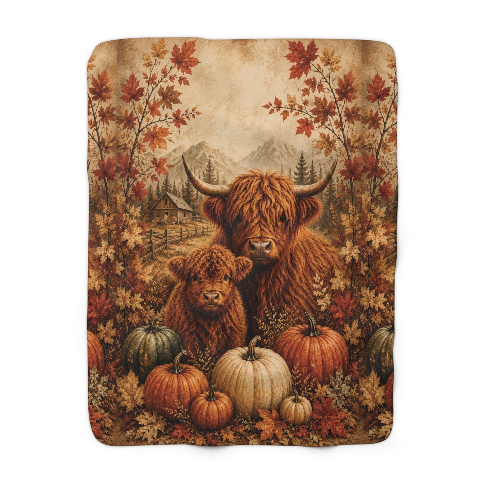 Highland Cow Sherpa Throw