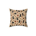Autumn Black Cats & Pumpkins Throw Pillow