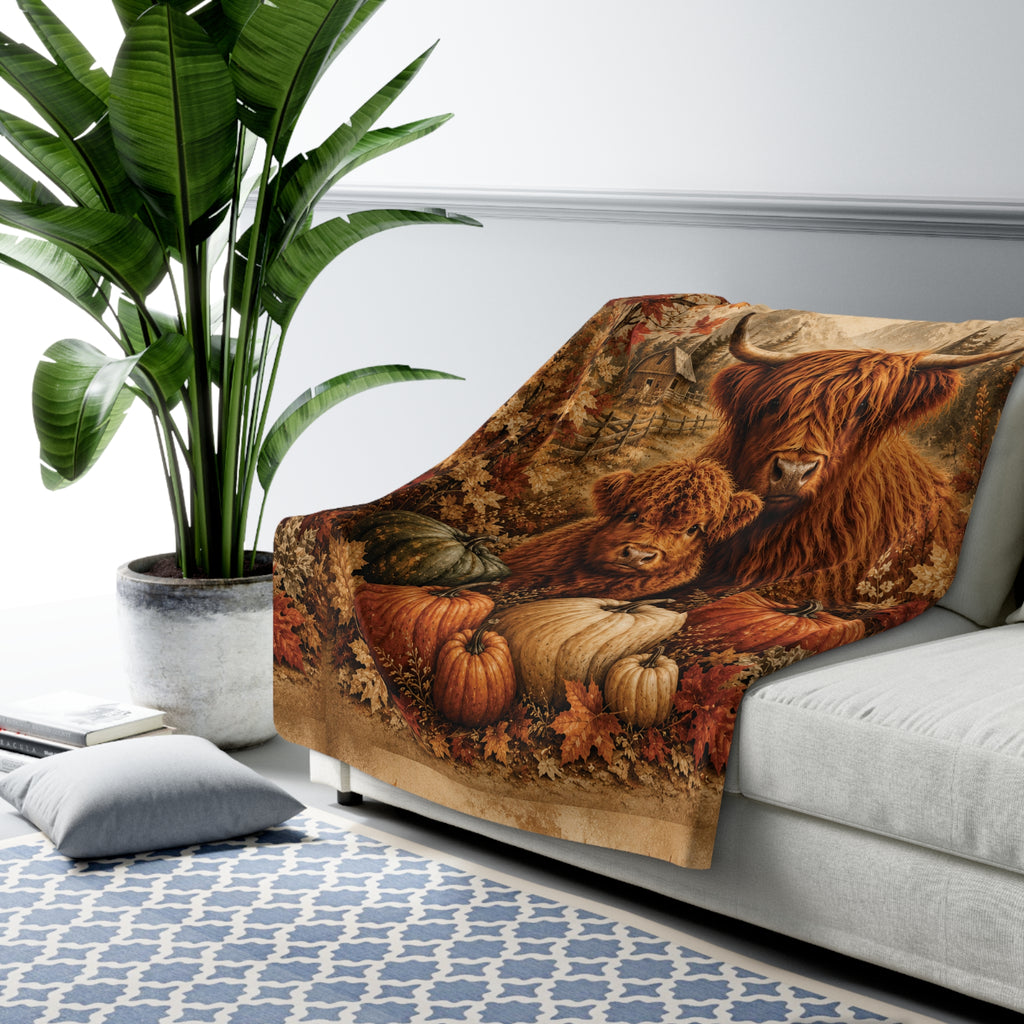 Highland Cow Sherpa Throw