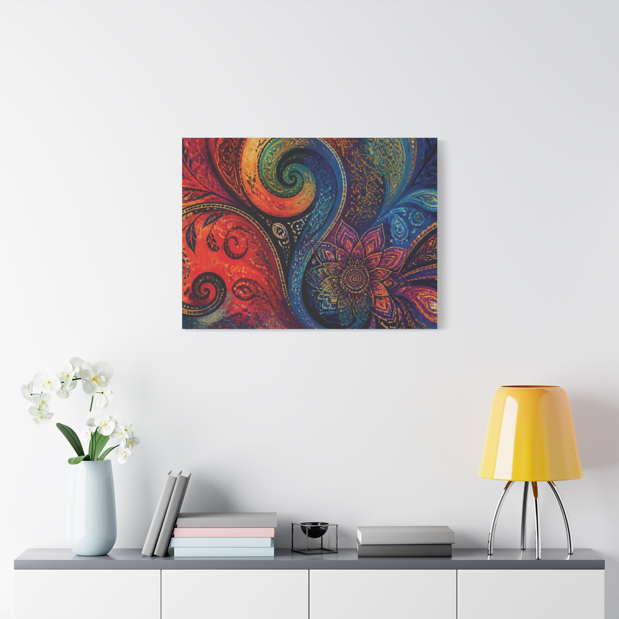 Colorful Paisley Mandala Wall Art Print | Abstract Wall Art
