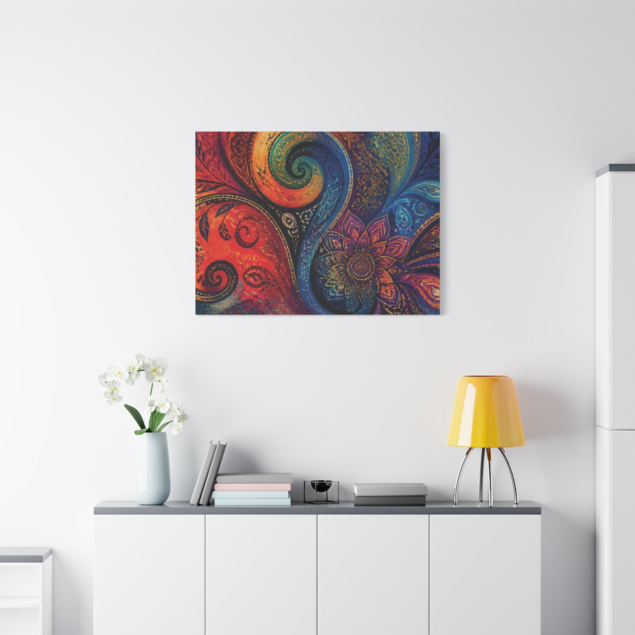 Colorful Paisley Mandala Wall Art Print | Abstract Wall Art