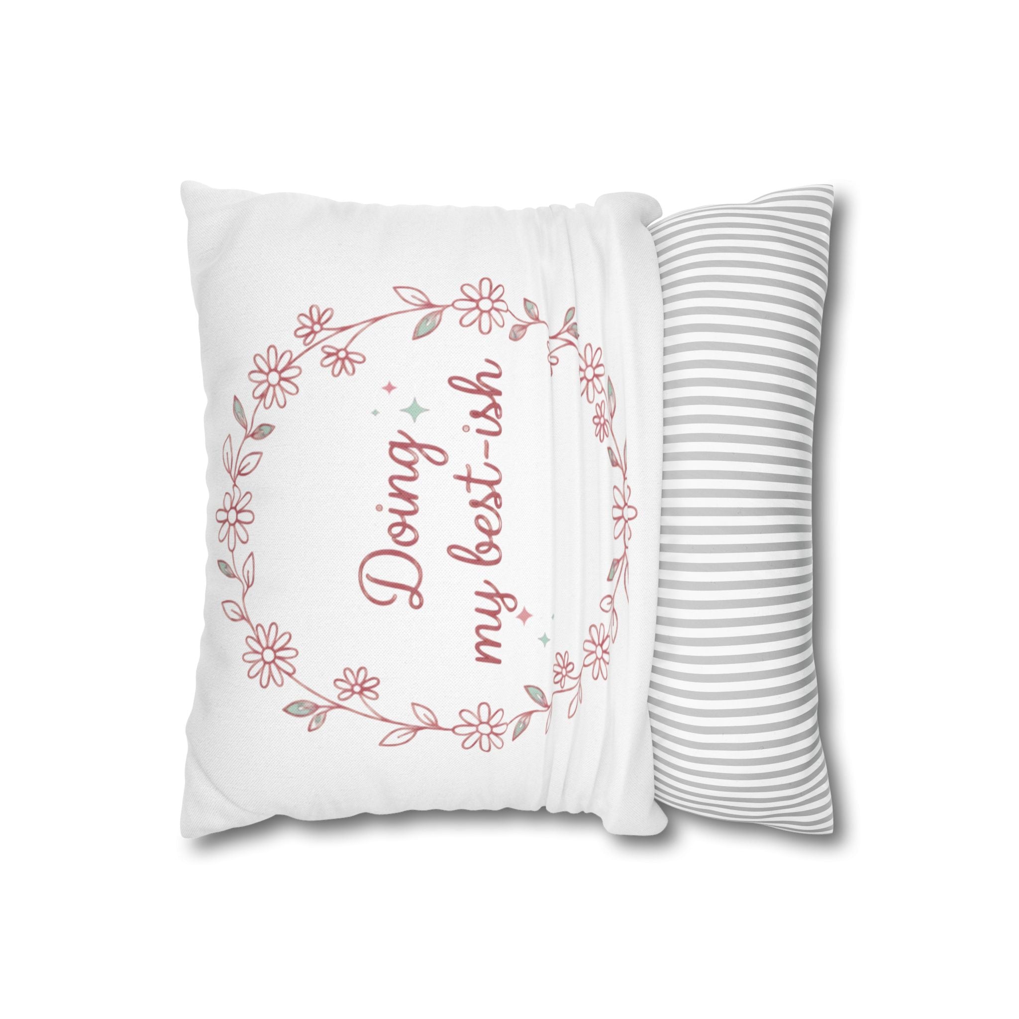 Doing my best-ish Square Pillowcase | Floral Wreath Decorative Pillow