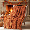 Raised Pumpkin Flannel Blanket